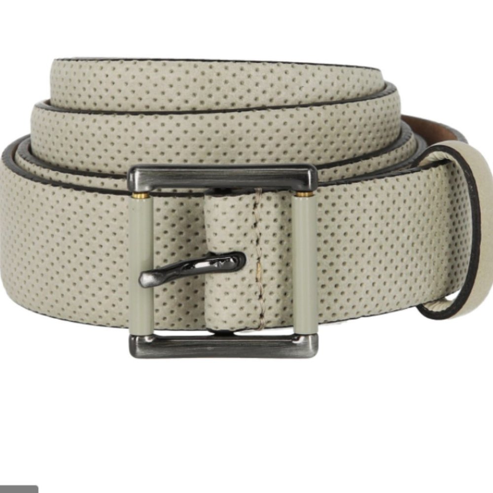 NWT Armani Collezioni Perforated Beige Leather Belt